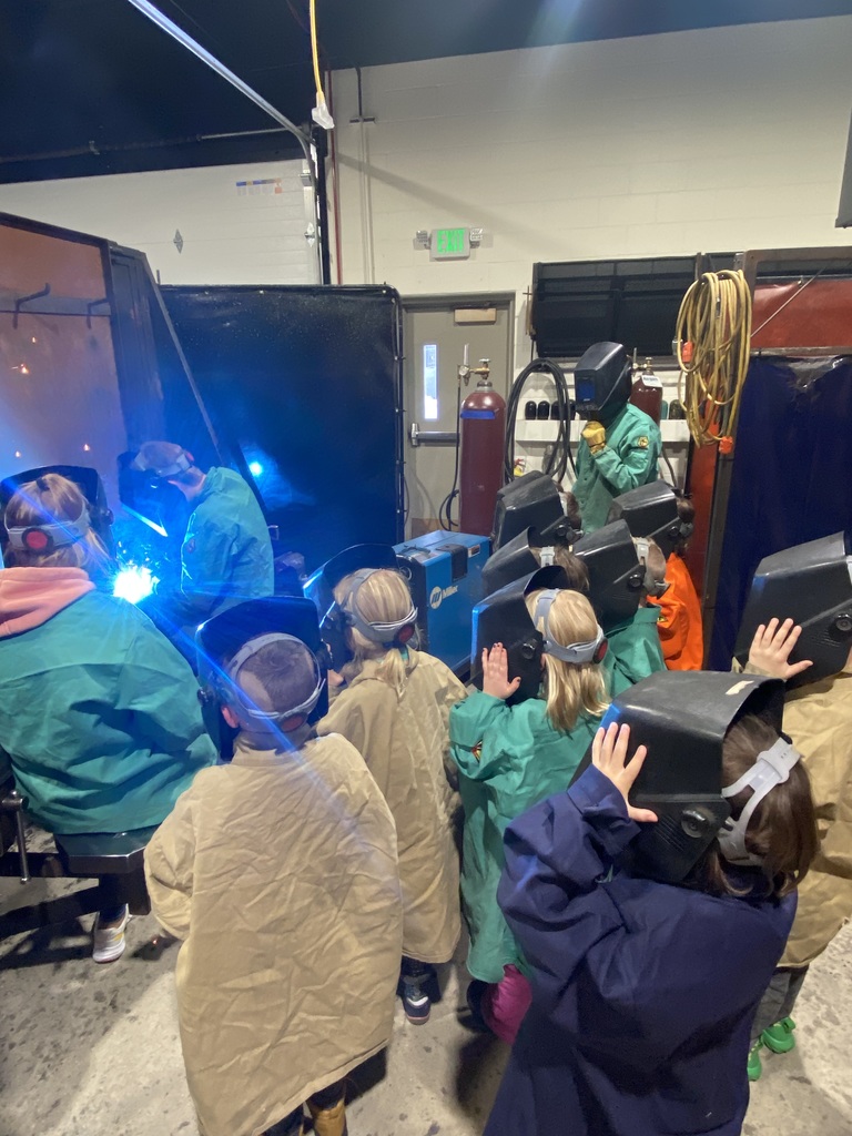 Kindergarten students visit the BVHS Metals Class