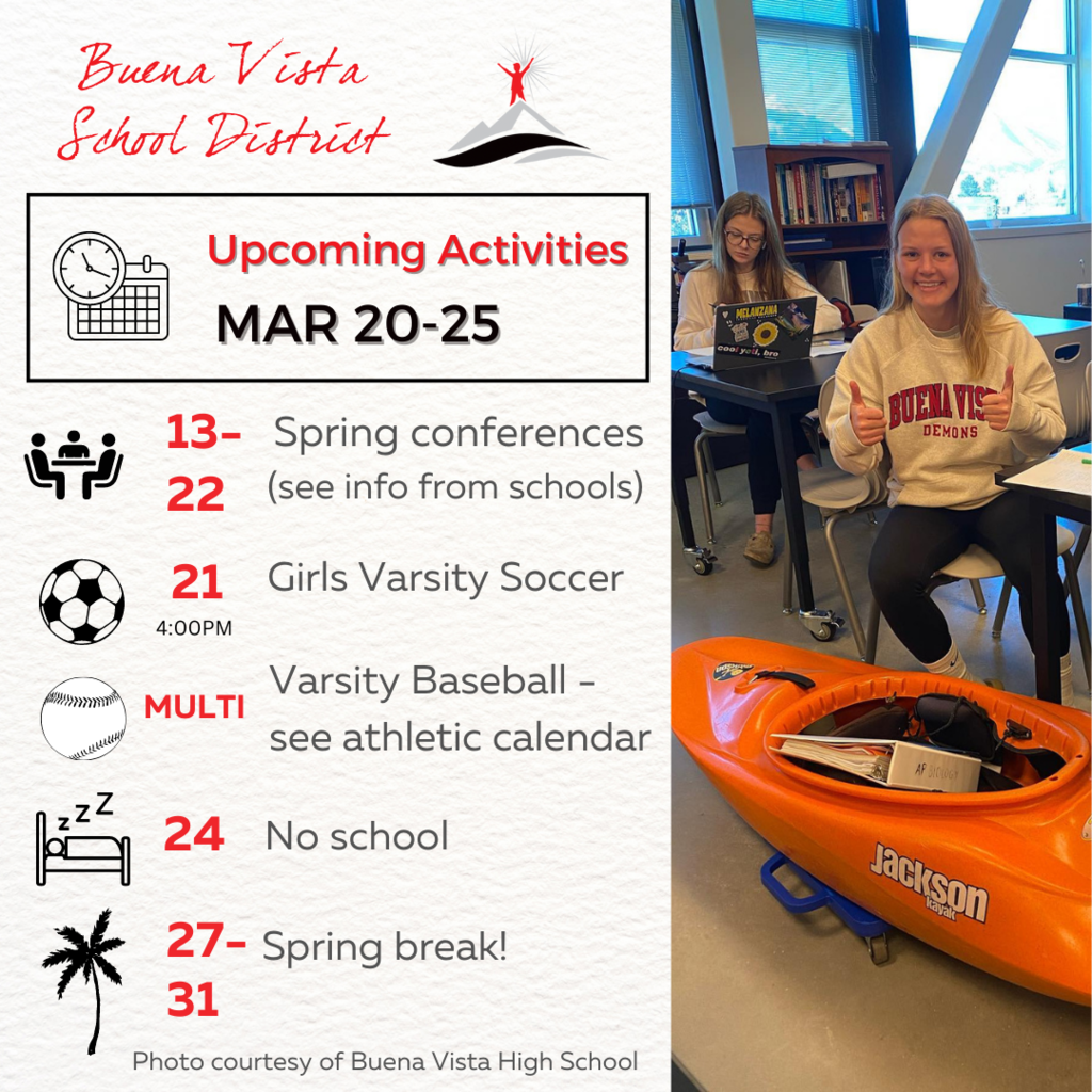 Upcoming activities in the district